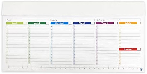Pubblimania Wochenplaner, schmal, für Schreibtisch, Büro, Wochenplaner, 29,5 x 14,5 cm