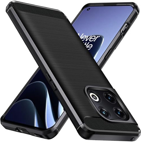 ivoler Coque Silicone pour OnePlus 10 Pro 5G, [Protection Antichoc Militaire] Étui de Protection, Mince Souple TPU Anti-Rayures Dos Bumper Housse, Noir