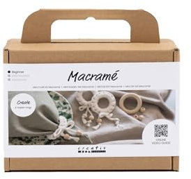 Creativ Mini Bastelset Makramee, naturweiß, Serviettenring, 1 Packung, Ivory