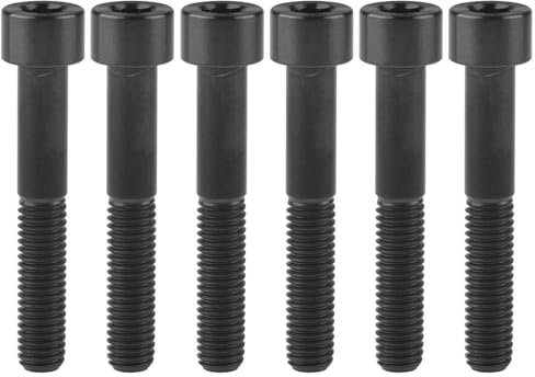6pcs Titanium Bolts M7/m8x15 20 25 30 32 35 40 43 45 50 60 70mm Allen Wrench Flat Head Screw, Black, M7,35mm