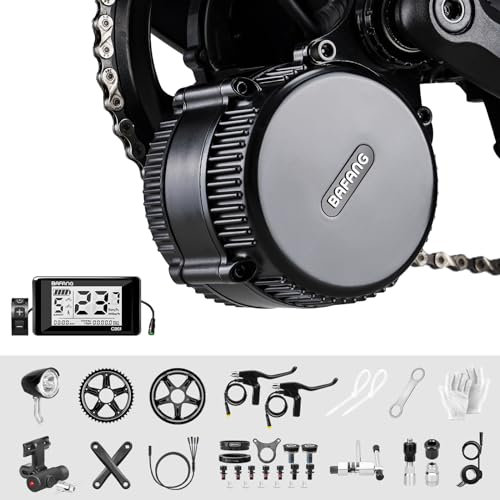 BAFANG 48V 500W Mittelmotor Mid Drive Motor Kit mit C961 Display, BBS01B BBS02B BBS-HD Elektrofahrradmotor Umrüstsatz für 68mm Tretlager Mountainbike, Rennrad, Pendlerfahrrad