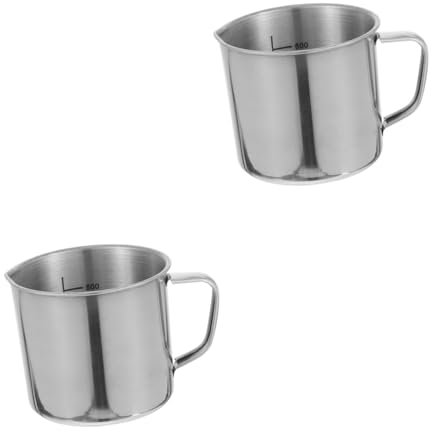 ABOOFAN 2st Laborbecher Espresso-schnapsglas Milch Aus Mit Chemiebecher Edelstahlbehälter Hundekostüme Für Kabelstangen Rostfreier Stahl Kaffeetasse Messbecher