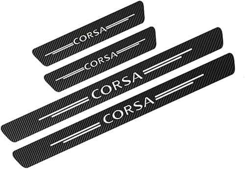 MPXQISVB 4 Stück Auto Einstiegsleisten Schutz für Opel Corsa D A B C E F OPC Accessories 2021-2017,einstiegsleisten Auto einstiegsleisten & türschweller Kohlefaser Aufkleber Kantenschutz