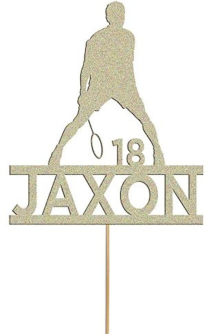 Custom Badminton Cake Topper Badminton Cake Decoration Topper with CustomName&Age