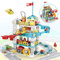 Mostop 2 in 1 Kinder Spielzeug Auto Garage Track Set, Spielzeug Garage mit Track Spielen, Garage Stadt Playset für 3 4 5 6 Jahre alt Jungen Mädchen Kinder