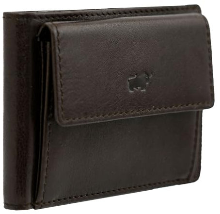 BRAUN BÜFFEL - Kleine Herren RFID Geldbörse Arezzo - 6 Kartenfächer aus echtem Rindleder Schlichtes Design - Edles Braun
