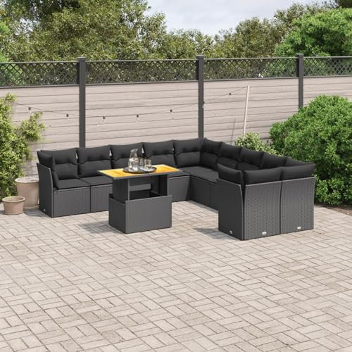 Amorsee Gartenlounge Groß XXL Ecklounge Verstellbare Tischplatte Gartensofa Lounge Möbel Outdoor Rattan Loungemöbel Set Terrassenmöbel Garten Sofa Terrasse Gartenmöbel Set Sitzgarnitur