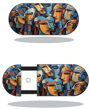 Générique 2 pcs Webcam Cover, Cache Caméra en, 0.6 mm Ultra-Mince Ordinateur, PC et Mac, iPad (Abstrito)