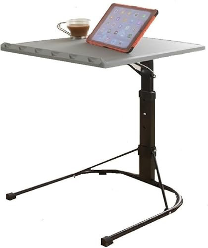 KKTECH Adjustable Table - Space-Saving Computer Table with Metal Legs, Foldable Design - Versatile Folding Tables Small for Home Office and Study, Perfect for Compact Spaces (Grey)