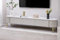 Quality and price Furniture odern High Gloss TV Stand for 70-inch TVs, Light Grey or Cream, 200 cm, with 3 Handleless Drawers & Marble Design Glass Top, Stylish Entertainment Center (Cream)