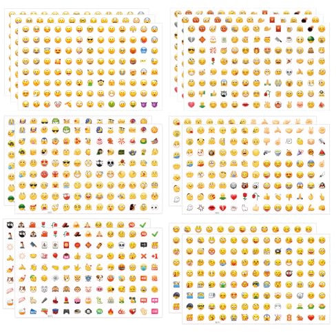 Smiley Aufkleber 14 Blatt Emoji Sticker Smiley Sticker Kann Zum Dekorieren Von Sammelalben Notizbüchern Mobiltelefonen Usw Verwendet Werden Cartoon-Druckpapier-Belohnungsaufkleber