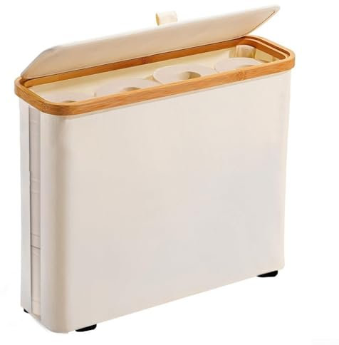 Toilet Roll Storage With Lid, Toilet Paper Basket Bathroom Storage Unit Toilet Paper Holder Freestanding Toilet, Organizer For Toilet Rolls(Beige)