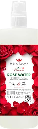 Eternal Beauty Premium Rose Water, 250ml, for Skin & Hair, Natural Rose Essence
