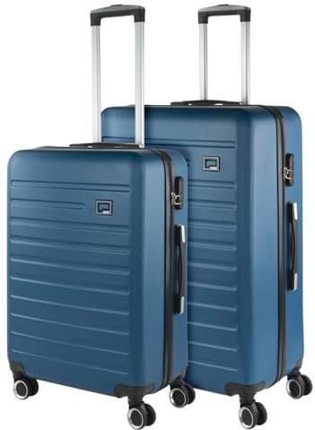 SKPAT - Koffer Set Mit Rollen In Groß Für Reisen - Reisekoffer Set Aus Robuster Hartschalenkoffer-Struktur, Leicht Und Strapazierfähig Für Jeden Anlass, Marine Blau