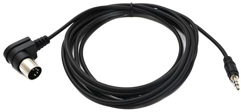 System-S Cable MIDI de 3 m DIN de 5 pines macho a conector jack de 3,5 mm, ángulo AUX