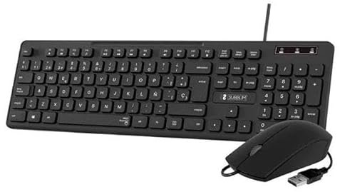 Combo - Leise USB-Tastatur und -Maus, schlankes Design, Schwarz, ideal für Büro, einfache und Bequeme Verbindung für den täglichen Gebrauch.