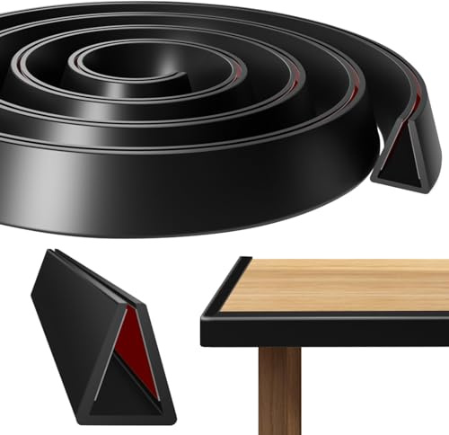 Kantenschutz Selbstklebend u-Kantenschutzprofil Silikon Kantenumleimer Selbstklebend Kantenschutz Blech für Schrankkanten Abschlussleiste Arbeitsplatten Schwarz 16mm*3Meter (3, Schwarz, 16mm)