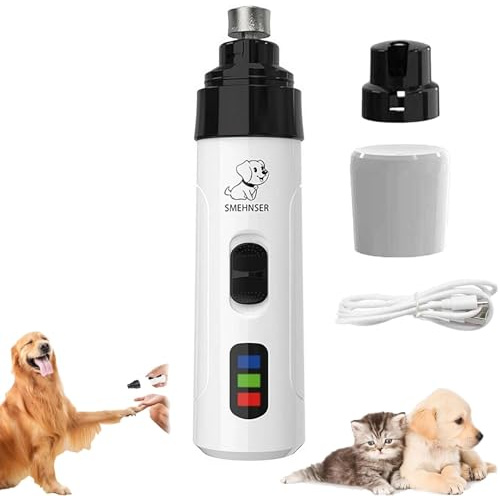 Silent Groom Pro Dog Nail Grinders, Cordless Dog Nail Clippers, USB Rechargeable Cat Nail Trimmer Grooming Smoothing Tool, Diamond Bit Electric Nail File for Dogs, Cat