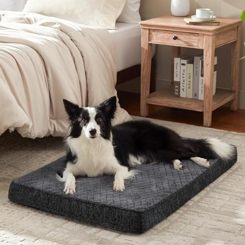 JOEJOY Orthopädisches Hundebett Grosse Hunde, Hundekissen Waschbar Flauschig Hundematte, Hundematratze für Grosse Hunde, rutschfeste Unterseite, 89x56x8cm