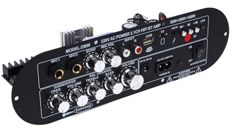 Pretfy Stabile -Leistungsverstärkerplatine, 50 W X 2, 100 W, Subwoofer, Digitaler HiFi-Verstärker für Vielseitiges Streaming, Audio-Home-Entertainment-System (EU-Stecker)