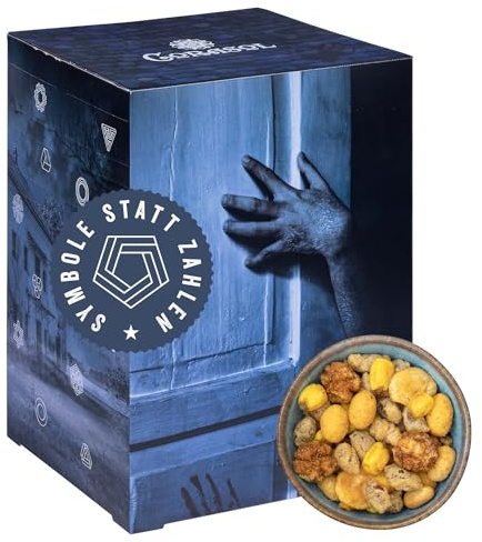 Corasol Escape & Snack Adventskalender für Erwachsene mit Escape-Rätsel-Thriller: Ein wahnsinniges Spiel - mit Nüssen, Snacks, Schokolade