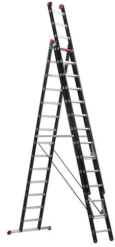 Altrex | Mehrzweckleiter | Alu beschichtet | 3-teilig | schwarz | 3 x 14 Sprossen