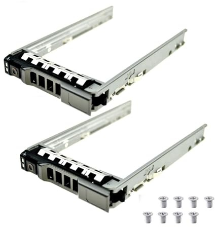 2-Pack 2.5 SAS SATA Hard Drive Tray Caddy 8FKXC/08FKXC for Dell PowerEdge R630 R730 R730XD T630 R430 T430 PowerVault MD1420 MD3420 series, Compatible with