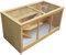 Wiltec XXL 3 Etagen Nagerkäfig, 4-eckig, 1150 x 600 x 580 mm, aus Holz, mit klappbarem Deckel & Sichtfenster, Kleintierhaus Mäusekäfig Hamsterkäfig