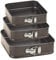ARIANA HOMEWARE® Set of 3 Non-Stick Square Cake Tins Springform with Removable Bottoms and Metal Handles Loose Base Leakproof Baking Pan Tray Perfect for Cakes and Cheesecake – Sizes 24/26/28 cm
