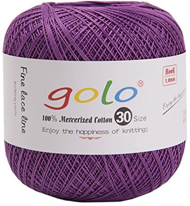 golo Häkelgarn Garn zum Häkeln für handgestricktes Häkelgarn Gewinde häkeln (Flieder lila)