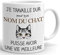 Tasse Mug Personnalisable Nom du Chat- Je Travaille dur pour que Mon Chat puisse avoir une Vie Meilleure - Cadeau Humour Amusant