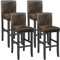 TecTake® Lot de 4 Tabouret Bar en Bois & Cuir synthétique Chaise de Bar Chaise Haute Cuisine Chaise pour Ilot Central Rembourrée avec Dossier Tabouret Haut Comptoir Bar Meubles pour Bar Salon Bar