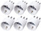 6 Pezzi Adattatore Schuko, Adattatore Spina Elettrica, Max 1500W 250V (Spina 16A + Spina 10A, Bianco)