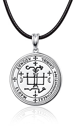 KINGWHYTE Sieben Erzengel Talisman Halskette 925 Sterling Splitter 7 Engel Anhänger Schutzamulett Schmuck für Männer Frauen mit Edelstahl-55cm (20+2 inch)