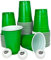 MBP My Beer Pong Lot de 50 gobelets à bière pong - En plastique vert + 3 balles - 473 ml - Convient à un usage alimentaire et robuste - Réutilisables et passent au lave-vaisselle