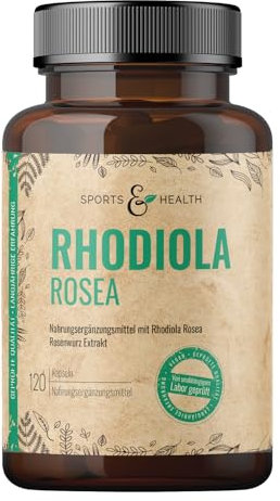 Rhodiola Rosea Kapseln Hochdosiert - 120 Kapseln - 500 mg aus 10:1 Extrakt pro Kapsel - Rosenwurz Kapseln Hochdosiert – Rosenwurz Rhadiola Rosea