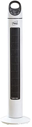 Neo Aroma Free Standing Quiet Oscillating Floor Bladeless Quiet Cooling 3 Speed Fan (33 Inch White)