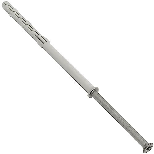 AERZETIX - C67121 - Set di 20 tasselli in plastica Ø8x140mm con flangia smussata + 20 viti Ø6x145mm autofilettanti con testa fresata impronta a stella TX30 - fissaggio mattone cemento