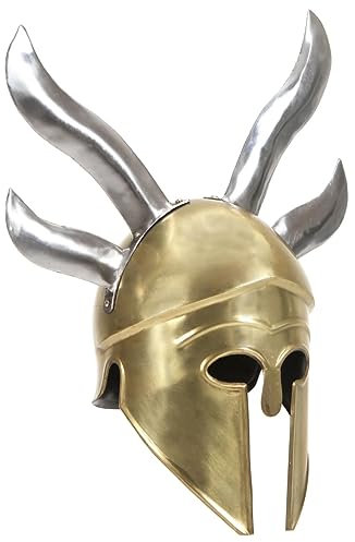 vidaXL Griechischer Krieger-Helm Antik Replik für LARP Messing Stahl