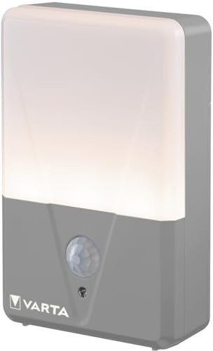 VARTA LED Motion Sensor Night Light Motion Sensor Outdoor Light, IP44 | 3 m range, 2 light levels, Schraube, magnet and adhesive tape, incl. 3x AAA Batteries, White, robust, long-lasting housing
