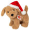 Teddy Hermann 94614 Hund mit Weihnachtsmütze 20 cm, Kuscheltier, Plüschtier mit recycelter Füllung