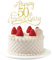 50th Golden Glitter Happy Anniversary Cake Topper - 50th Wedding Anniversary Decorations, Gold Wedding Party, Birthday, Marriage & Company Party Decorations