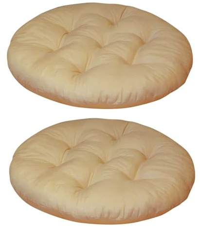 2er Set Rutschfestes Stuhlkissen 40 cm Rund Sitzkissen 5 cm Dicke Bodenkissen Sitzpolster Bequeme Stuhlauflage Sitzpolster Polster Auflage Dekokissen für Indoor Outdoor
