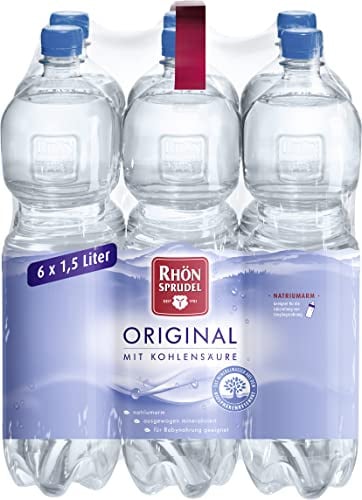 Rhönsprudel Mineralwasser natürliches mit Kohlensäure EINWEG (6 x 1,5 l)
