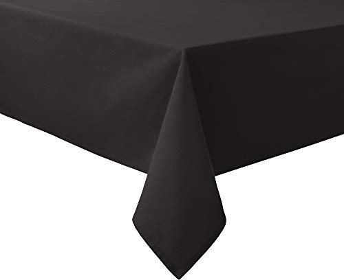 REDBEST Tischdecke, Tischwäsche Uni Seattle, 100% Baumwolle anthrazit Größe 130x200 cm - Robustes, glattes Gewebe, mit hochwertigem Kuvertsaum