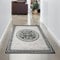 CARPETIA Orientalischer Teppich LÄUFER mit Bordüre & Glitzergarn | Oeko-TEX | Creme grau Größe 80x150 cm