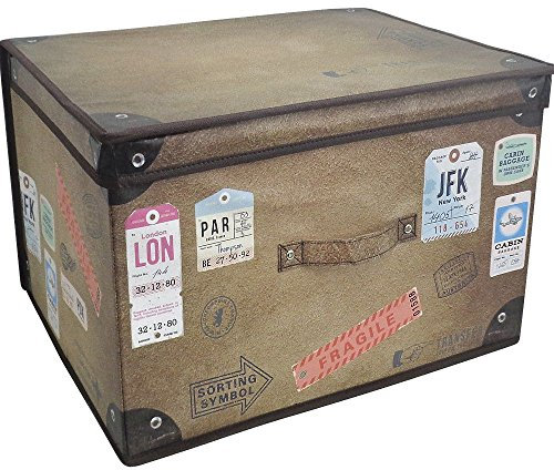 Large Collapsible Jumbo Storage Box Folding Storage Chest Kids Room Tidy Toy Box (Vintage)