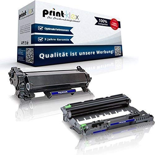 Print-Klex Tonerkartusche & Trommel kompatibel für Brother MFCL2710DN MFCL2710DW MFCL2712DN MFCL2712DW TN2420 DR2400 Schwarz Farblos - Office Serie