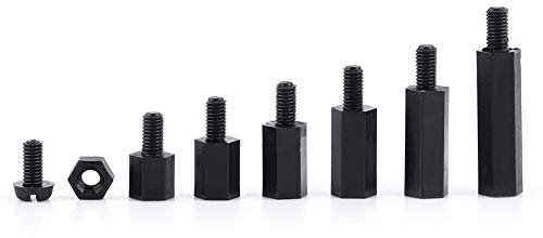 250 Unids Nylon M2 M3 Macho-Hembra Columna Hexagonal Separador Espaciador Tornillo Tuerca Kit Kit de Reparación de Placa PCB Accesorio con Caja de Almacenamiento(M2-C)