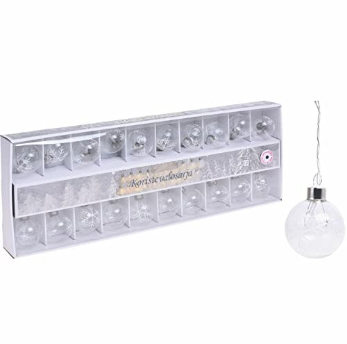 20 Light Up LED Glass Baubles 7M String Christmas Decorative Tree Fairy Lights